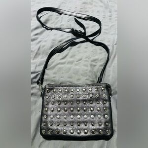 Charming Charlie silver studded crossbody